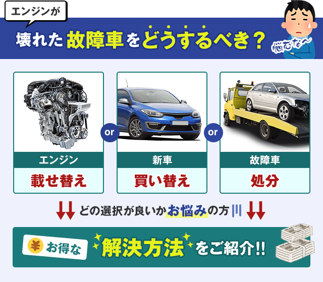 壊れたエンジンの載せ替え 費用と交換のリスクとは 高く売る秘訣も