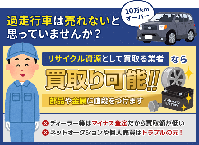10万キロ超え・過走行車を1円でも高く売りたいなら